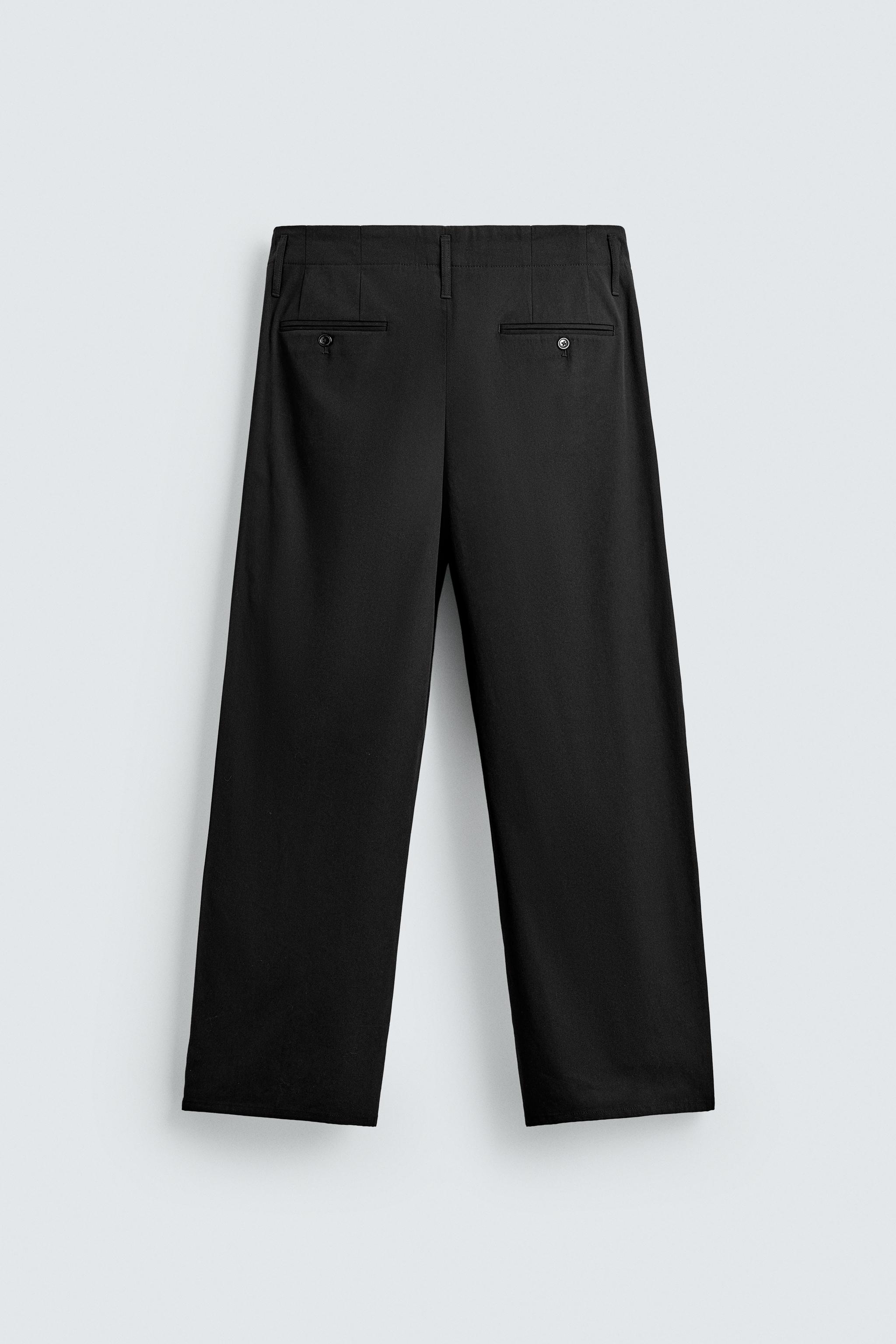 COTTON - VISCOSE PLEATED PANTS